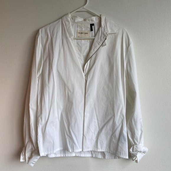 Helmut Lang oversized White zip button down shirt - Picture 1 of 8